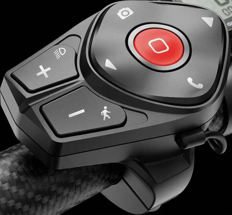 Télécommande au guidon du casque Digiwise NŌVA, détail des commandes